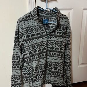 Chubbies Black and Gray Patterned Zip-Up Sweater